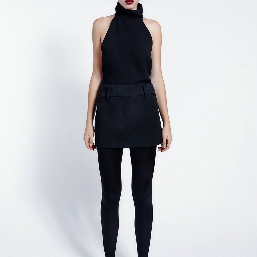 Zara Ribbed Halter Top - Picture 1 of 10